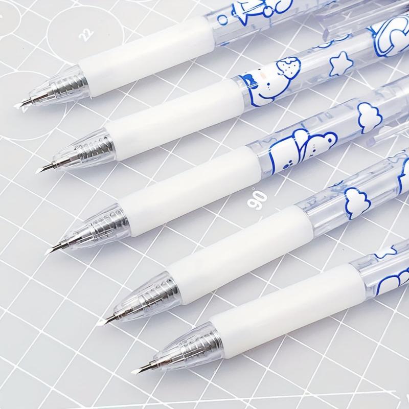 2pcs Push Pen Art Cream Bear Bullet Journal Carving Paper Cutting