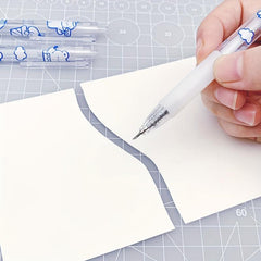2pcs Push Pen Art Cream Bear Bullet Journal Carving Paper Cutting