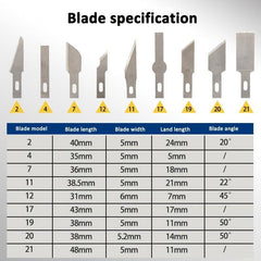 13pcs Aluminum Alloy Carving Paper Cut Tool Set Handcraft Model