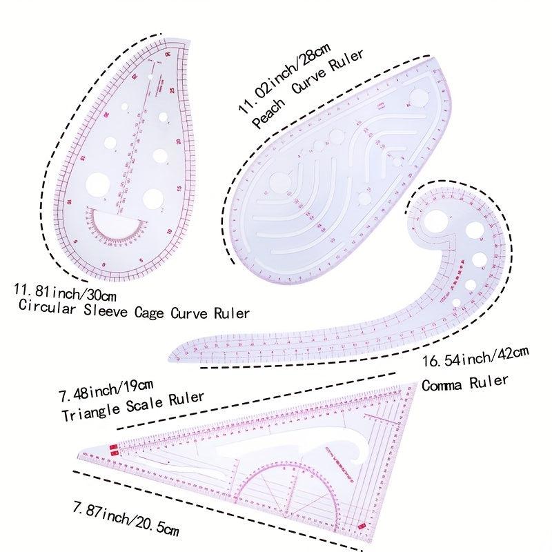Style Soft Sewing Pattern Supplies Practical Ruler Kit For Designing Patterns