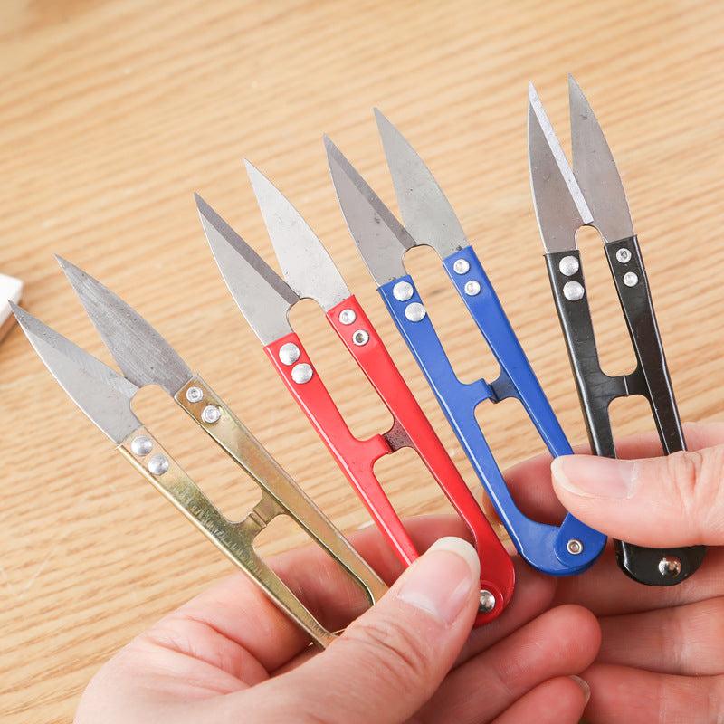 10 Small Scissors Thread Head Tailor Spring U-shaped Pliers Scissors