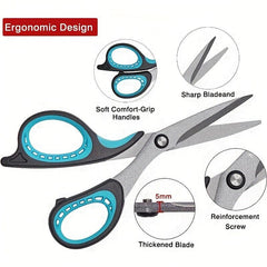 Teflon Non Stick Scissors Rust Proof Shears for Home Office Kitchen Art Crafts