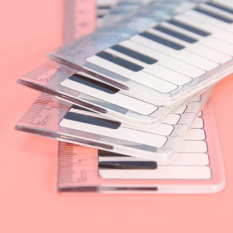 Musical Notes Piano Keyboard Plastic Rulers Bookmark
