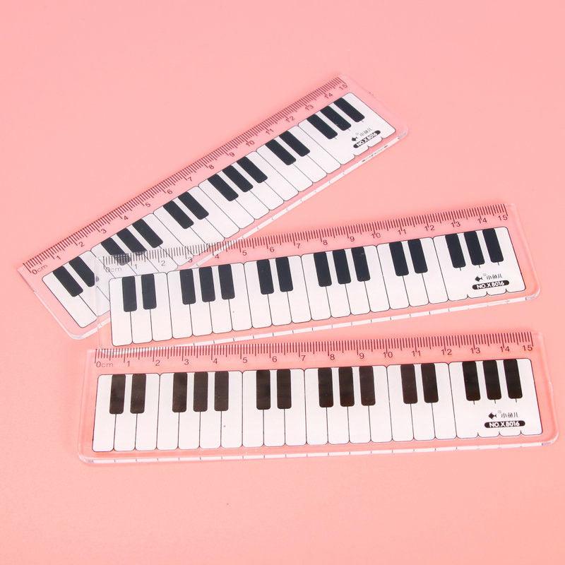 Musical Notes Piano Keyboard Plastic Rulers Bookmark