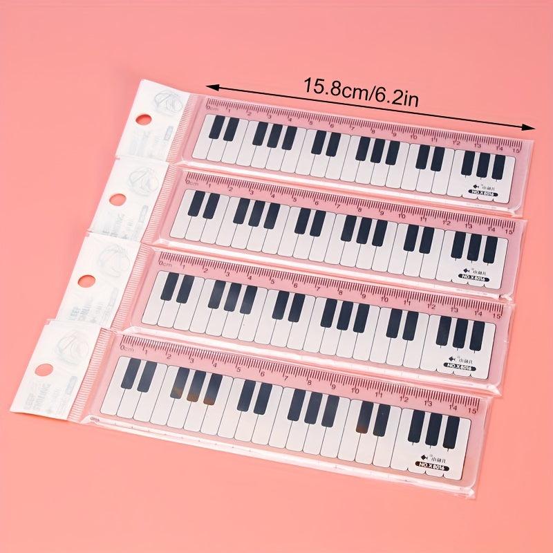 Musical Notes Piano Keyboard Plastic Rulers Bookmark