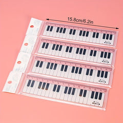 Musical Notes Piano Keyboard Plastic Rulers Bookmark