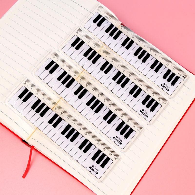 Musical Notes Piano Keyboard Plastic Rulers Bookmark