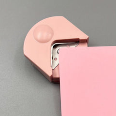 1pc Pink Card Photoshoot Point Paper Cutter Round Corner Paper Hole Cutter Pink