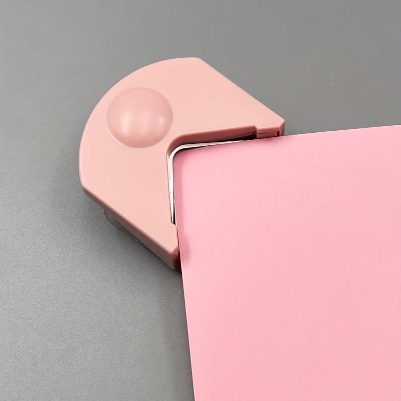 1pc Pink Card Photoshoot Point Paper Cutter Round Corner Paper Hole Cutter Pink