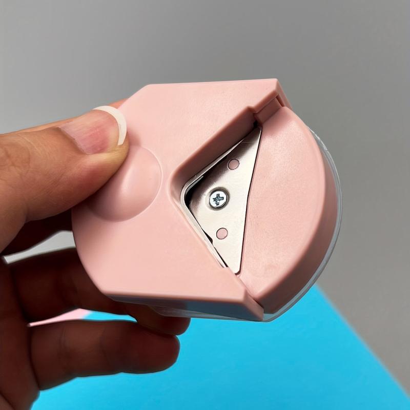1pc Pink Card Photoshoot Point Paper Cutter Round Corner Paper Hole Cutter Pink