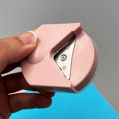 1pc Pink Card Photoshoot Point Paper Cutter Round Corner Paper Hole Cutter Pink