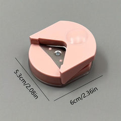 1pc Pink Card Photoshoot Point Paper Cutter Round Corner Paper Hole Cutter Pink