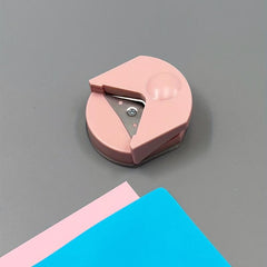 1pc Pink Card Photoshoot Point Paper Cutter Round Corner Paper Hole Cutter Pink