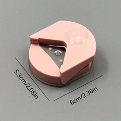 1pc Pink Card Photoshoot Point Paper Cutter Round Corner Paper Hole Cutter Pink