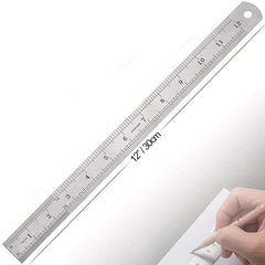 Steel Ruler 11.81in Stainless Steel Office Student Special Plate Ruler