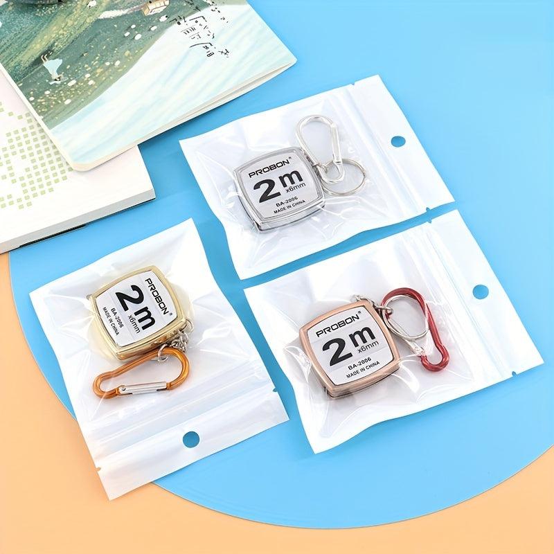2m Steel Ruler Mini Small Tape Measure Key Chain Waist Circumference