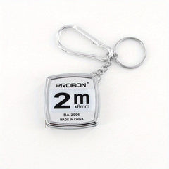 2m Steel Ruler Mini Small Tape Measure Key Chain Waist Circumference