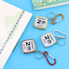 2m Steel Ruler Mini Small Tape Measure Key Chain Waist Circumference