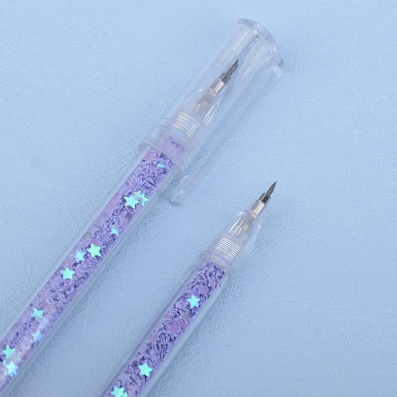 Pen Shaped Stainless Steel Paper Cutter Pink Purple