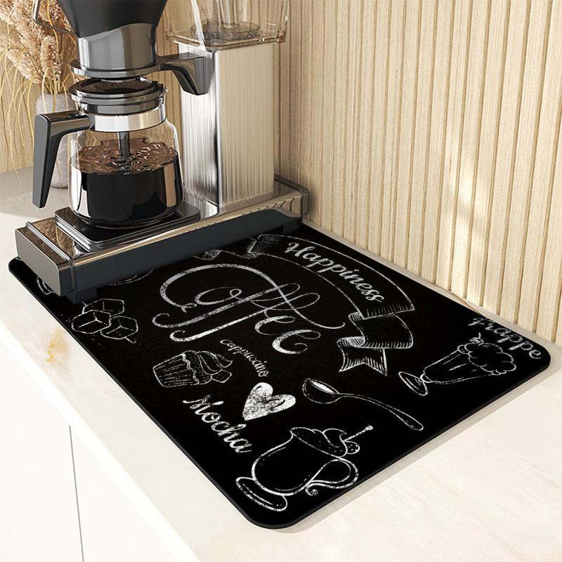 Rubber Dish Drying Pad Absorbent Mat for Kitchen Countertop Washstand