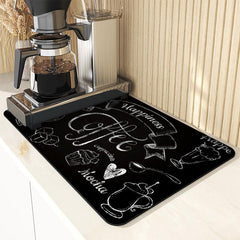 Rubber Dish Drying Pad Absorbent Mat for Kitchen Countertop Washstand