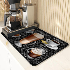 Rubber Dish Drying Pad Absorbent Mat for Kitchen Countertop Washstand