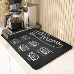 Rubber Dish Drying Pad Absorbent Mat for Kitchen Countertop Washstand