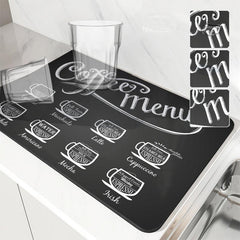 Rubber Dish Drying Pad Absorbent Mat for Kitchen Countertop Washstand