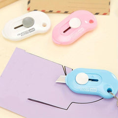 Portable Retractable Keychain Letter Opener Pack Tape Plastic