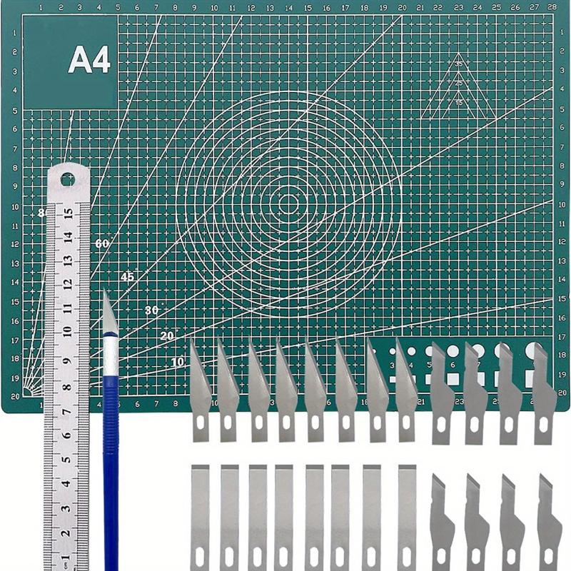 28pc Craft Cutting Stencil Set with A4 Double Sided Mat