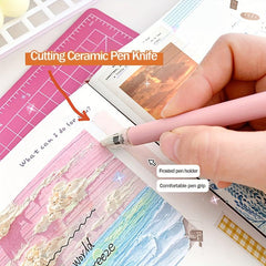 Ceramic Safety Engraver Pen Push Type Small Fresh Manual Journal God Tool