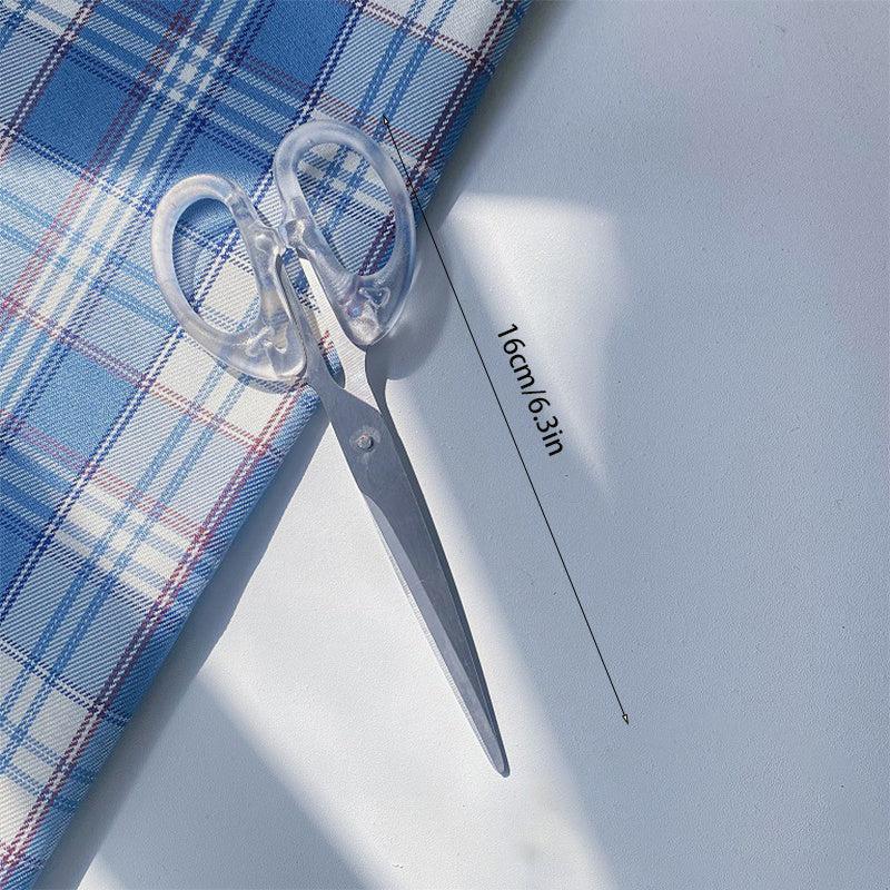 1pc Transparent Scissors Student Office Hand Account Cutting Tool