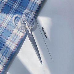 1pc Transparent Scissors Student Office Hand Account Cutting Tool