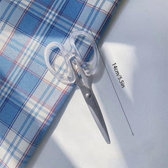 1pc Transparent Scissors Student Office Hand Account Cutting Tool