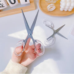 1pc Transparent Scissors Student Office Hand Account Cutting Tool