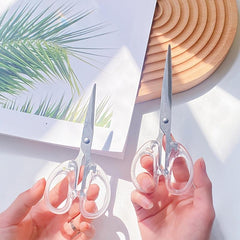 1pc Transparent Scissors Student Office Hand Account Cutting Tool