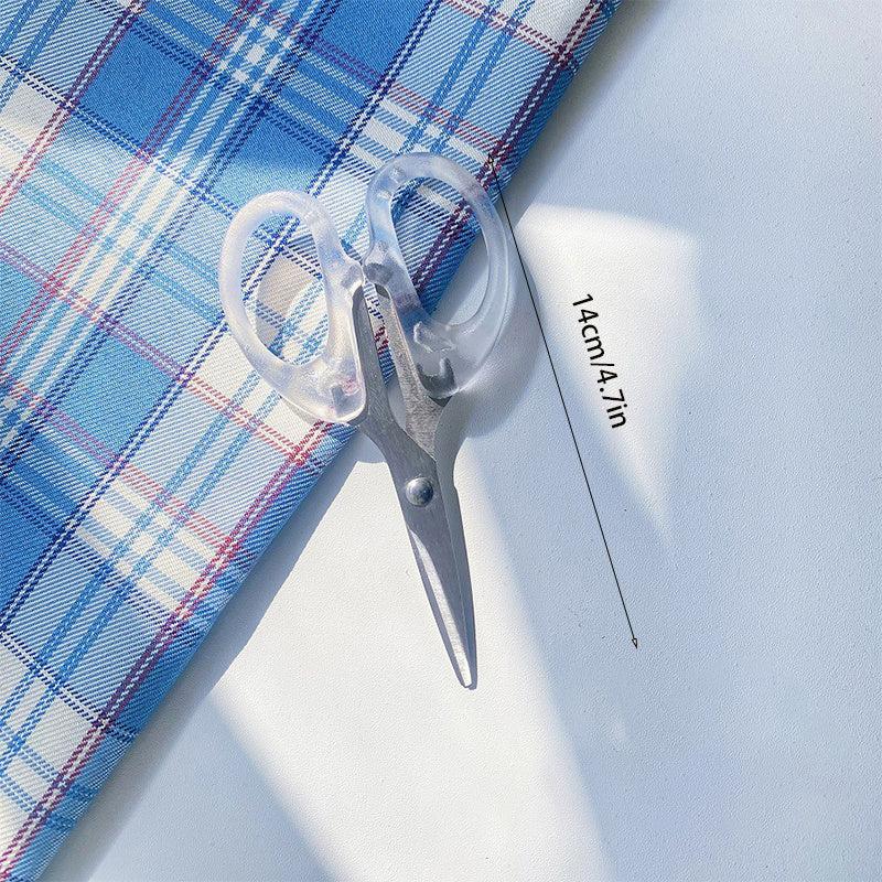 1pc Transparent Scissors Student Office Hand Account Cutting Tool