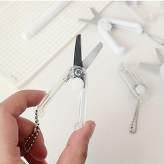 1pc DIY Hand Scissors Folding Small Safety Stainless Steel Scissors