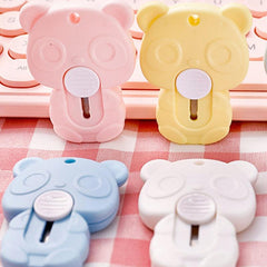 Colorful Mini Bear Portable Art Manual Retractable Paper Cutter