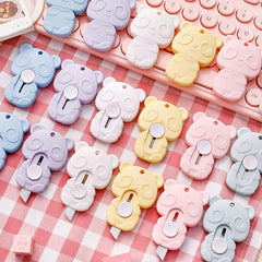 Colorful Mini Bear Portable Art Manual Retractable Paper Cutter
