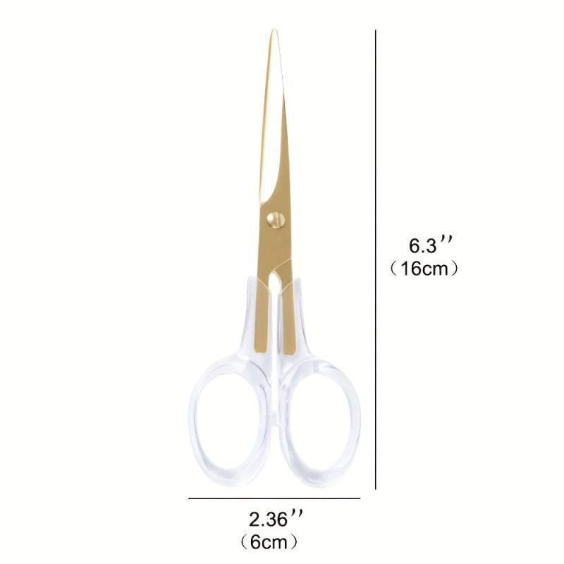Golden Acrylic Transparent Electroplated Scissors for Office, School, and DIY