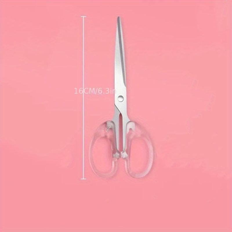 Transparent Stainless Steel Scissors - Crafting and Office Use