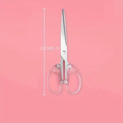 Transparent Stainless Steel Scissors - Crafting and Office Use