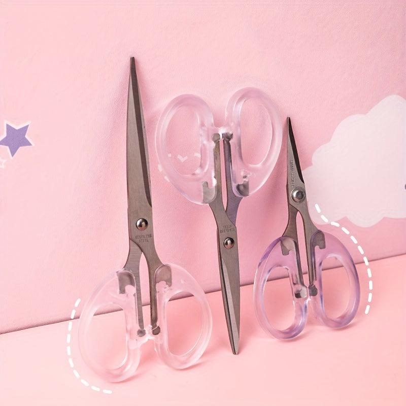 Transparent Stainless Steel Scissors - Crafting and Office Use