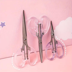 Transparent Stainless Steel Scissors - Crafting and Office Use