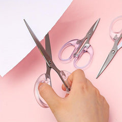 Transparent Stainless Steel Scissors - Crafting and Office Use
