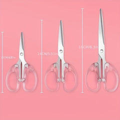 Transparent Stainless Steel Scissors - Crafting and Office Use