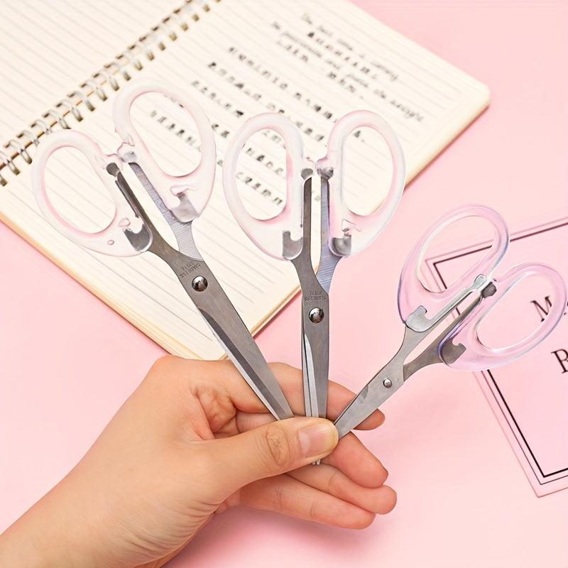 Transparent Stainless Steel Scissors - Crafting and Office Use