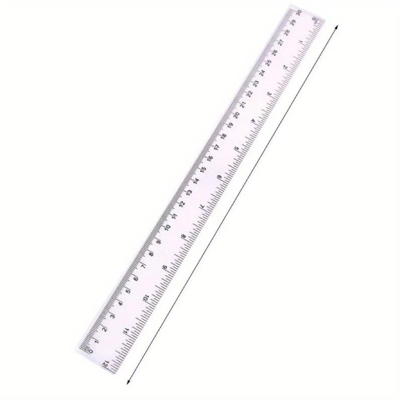 Transparent 30cm Scale Ruler Plastic Straight Ruler