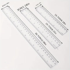 Transparent 30cm Scale Ruler Plastic Straight Ruler